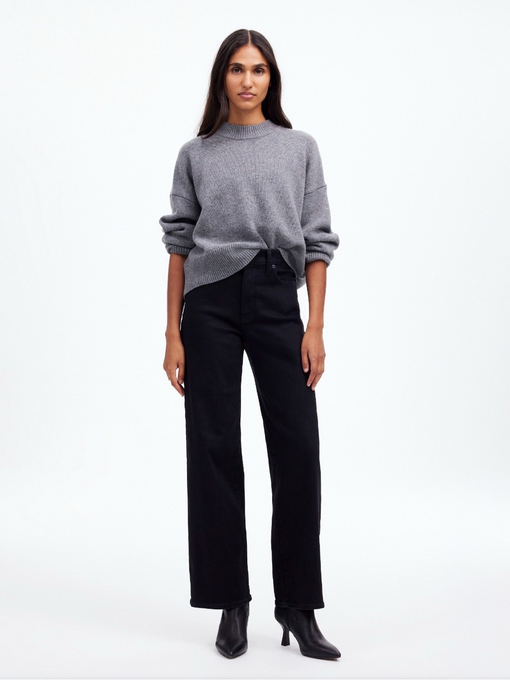 MADEWELL Petite Perfect Vintage Wide Leg Jeans Black Rinse 25P
